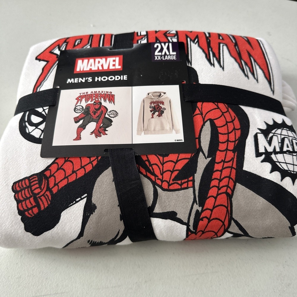 Marvel The Amazing Spiderman Hoodie Sweatshirt Men's Pullover  2XL